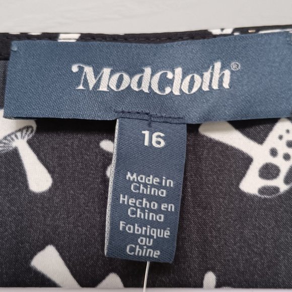 Modcloth Mushrooom Midi Dress Size 16W Leisure Meets Luxury Retro NEW - Picture 10 of 12